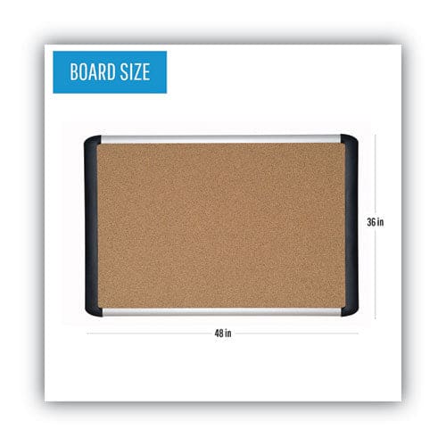 MasterVision Tech Cork Board 48 X 36 Tan Surface Silver/black Aluminum Frame - School Supplies - MasterVision®