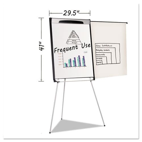 MasterVision Tripod Extension Bar Magnetic Dry-erase Easel 39 To 72 High Black/silver - School Supplies - MasterVision®