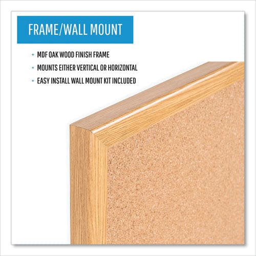 MasterVision Value Cork Bulletin Board With Oak Frame 36 X 48 Natural Surface Oak Oak Frame - School Supplies - MasterVision®