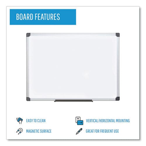 MasterVision Value Lacquered Steel Magnetic Dry Erase Board 96 X 48 White Surface Silver Aluminum Frame - School Supplies - MasterVision®