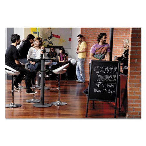 MasterVision Wet Erase Board Double Sided 23 X 33 42 Tall Black Surface Silver Aluminum Frame - School Supplies - MasterVision®