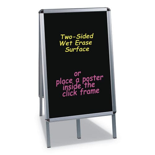 MasterVision Wet Erase Board Double Sided 23 X 33 42 Tall Black Surface Silver Aluminum Frame - School Supplies - MasterVision®