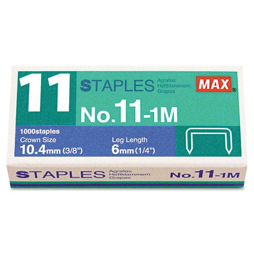 MAX No. 11 Mini Staples 0.25 Leg 0.38 Crown Steel 1,000/box - School Supplies - MAX