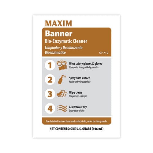 Maxim Banner Bio-enzymatic Cleaner Safe-to-ship Fresh Scent 32 Oz Bottle 6/carton - School Supplies - Maxim®