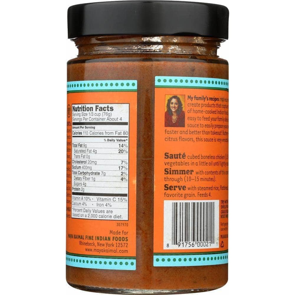 Maya Kaimal Maya Kaimal Indian Simmer Sauce Butter Masala Mild, 12.5 oz