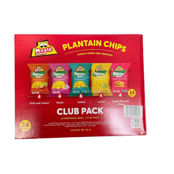 Mayte Mayte Plantain Chips Club Pack, 24 x 2 oz.