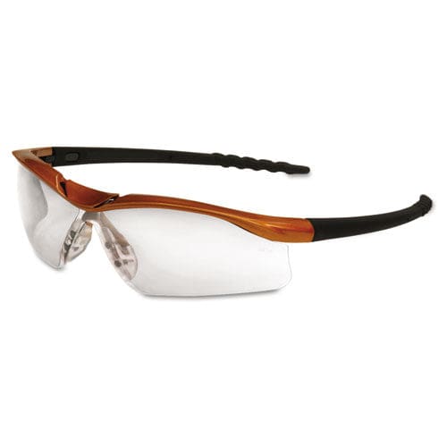 MCR Safety Dallas Wraparound Safety Glasses Metallic Blue Frame Clear Anti-fog Lens - Office - MCR™ Safety