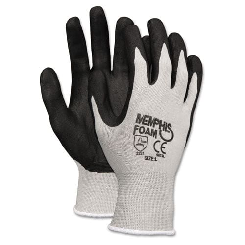 MCR Safety Economy Foam Nitrile Gloves Large Gray/black 12 Pairs - Janitorial & Sanitation - MCR™ Safety