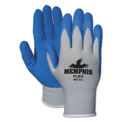 MCR Safety Memphis Flex Seamless Nylon Knit Gloves Large Blue/gray Dozen - Janitorial & Sanitation - MCR™ Safety