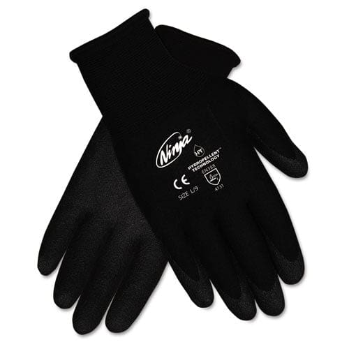 MCR Safety Ninja Hpt Pvc Coated Nylon Gloves Medium Black 12 Pairs/box - Janitorial & Sanitation - MCR™ Safety