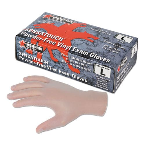 MCR Safety Sensatouch Clear Vinyl Disposable Medical Grade Gloves Medium 100/box 10 Box/carton - Janitorial & Sanitation - MCR™ Safety