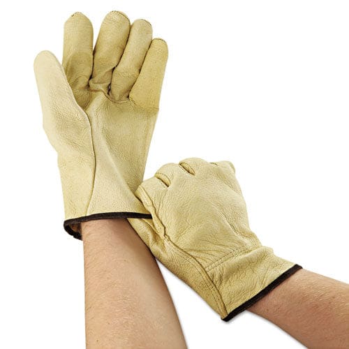 MCR Safety Unlined Pigskin Driver Gloves Cream Large 12 Pairs - Janitorial & Sanitation - MCR™ Safety