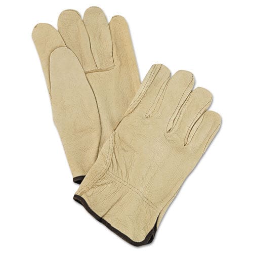 MCR Safety Unlined Pigskin Driver Gloves Cream Large 12 Pairs - Janitorial & Sanitation - MCR™ Safety