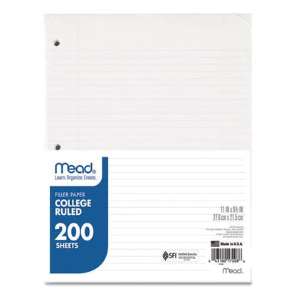Mead Filler Paper 3-hole 8.5 X 11 College Rule 200/pack - School Supplies - Mead®