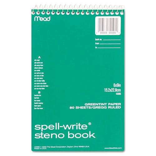 Mead Spell-write Wirebound Steno Pad Gregg Rule Randomly Assorted Cover Colors 80 White 6 X 9 Sheets - Office - Mead®