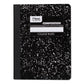 Mead Square Deal Composition Book 3 Subject Wide/legal Rule Black Cover 9.75 X 7.5 100 Sheets 12/pack - School Supplies - Mead®