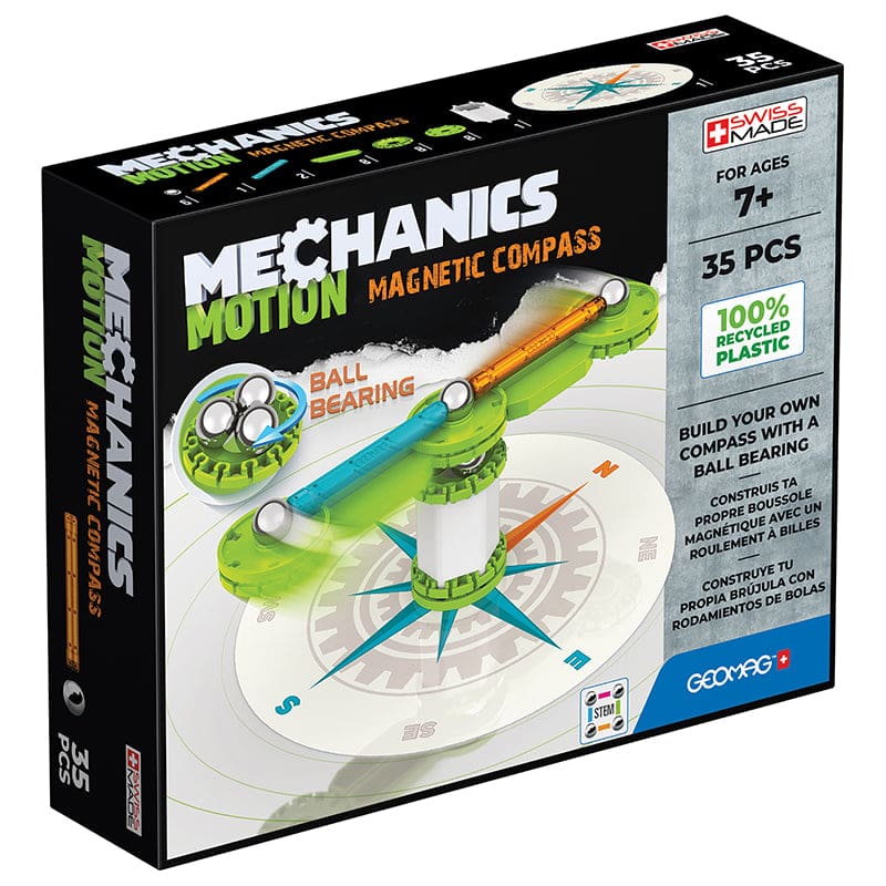 Mechanics Compass Recycled 35 Pcs (Pack of 2) - Blocks & Construction Play - Geomagworld Usa Inc