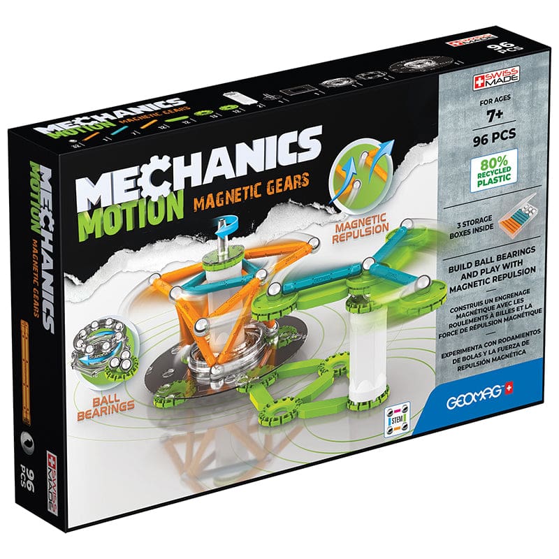 Mechanics Magnetic Gears 96 Pcs Recycled - Blocks & Construction Play - Geomagworld Usa Inc
