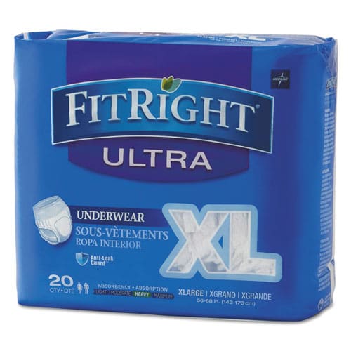 Medline Fitright Ultra Protective Underwear Medium 28 To 40 Waist 20/pack 4 Pack/carton - Janitorial & Sanitation - Medline