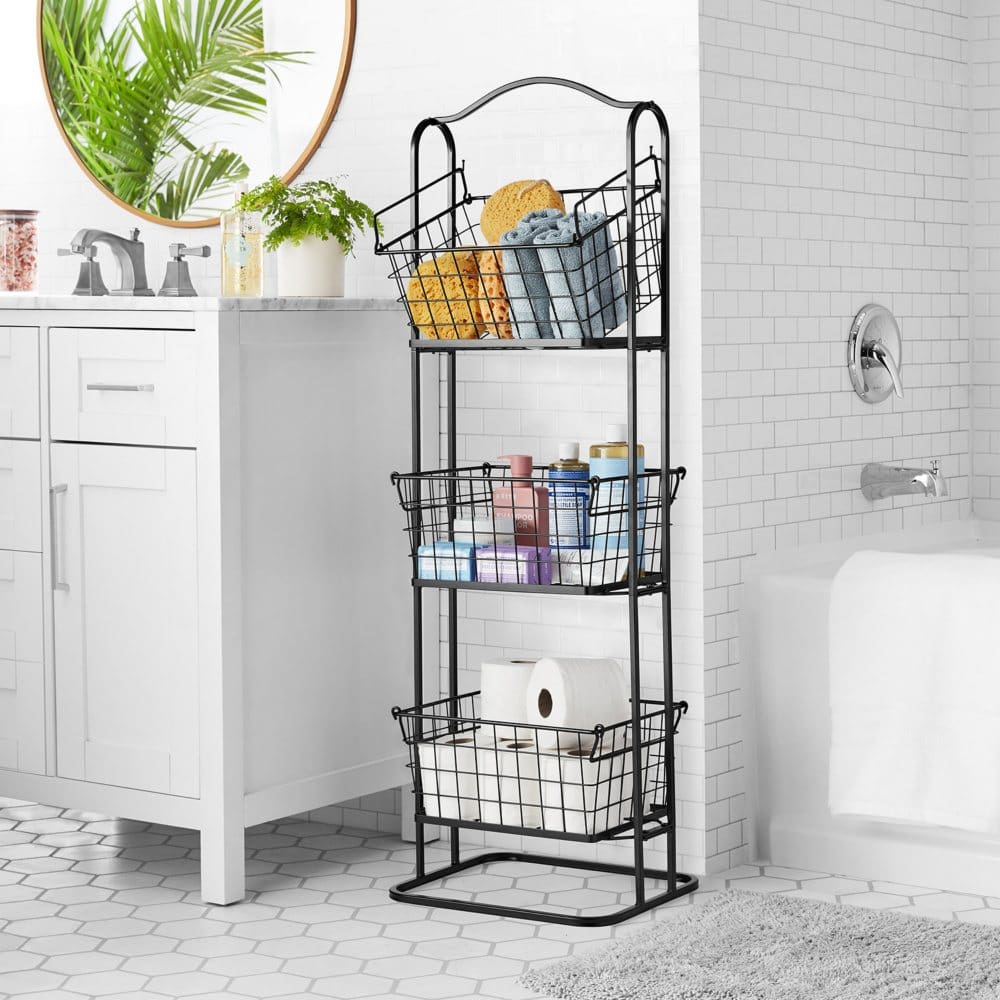 Member’s Mark 3-Tier Standing Black Wire Basket - Food Storage & Kitchen Organization - Member’s Mark