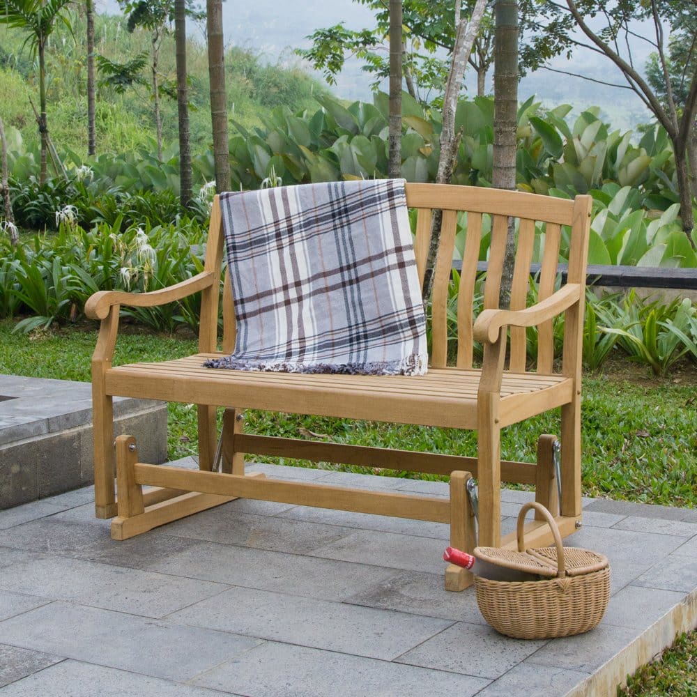 Member’s Mark 4’ Teak Glider Bench - The Front Porch - Member’s Mark