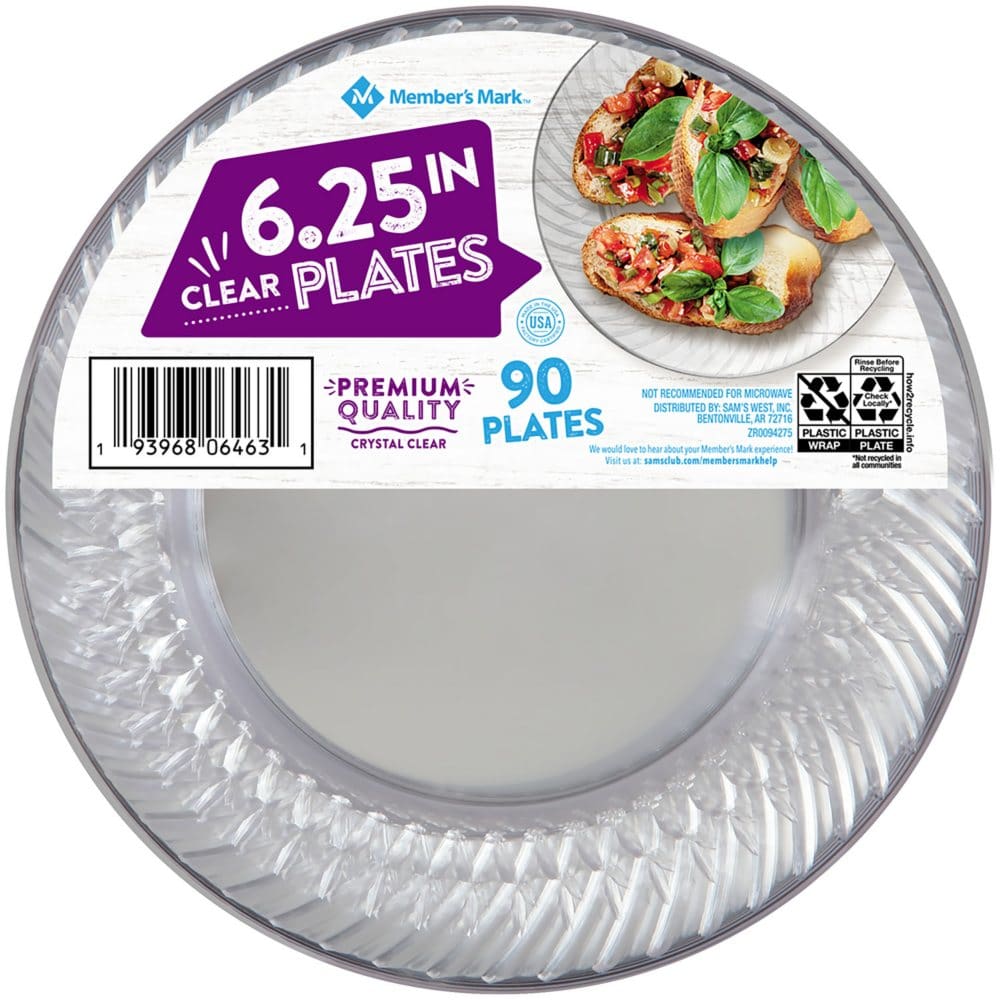 Member’s Mark Clear Plastic Plates 6.25 (90 ct.) - Disposable Tableware - Member’s Mark