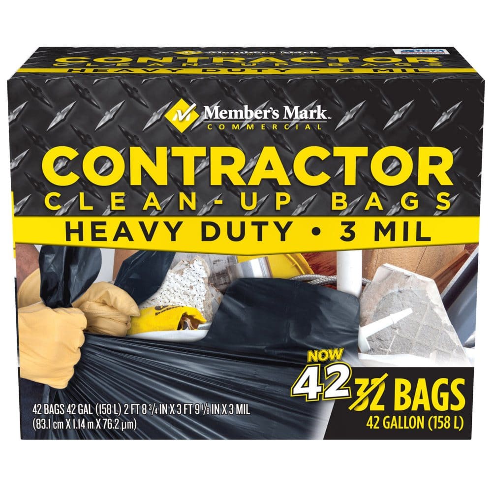 Member’s Mark Commercial Contractor Clean-Up Trash Bags (42 gal. 42 ct.) - Paper & Plastic - Member’s Mark