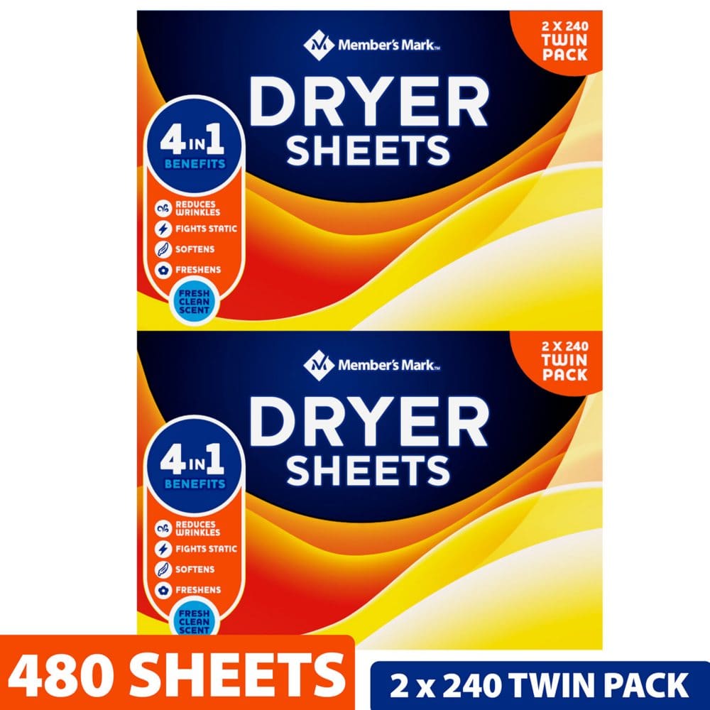 Member’s Mark Fabric Softener Dryer Sheets (480 ct.) - Laundry Supplies - Member’s Mark