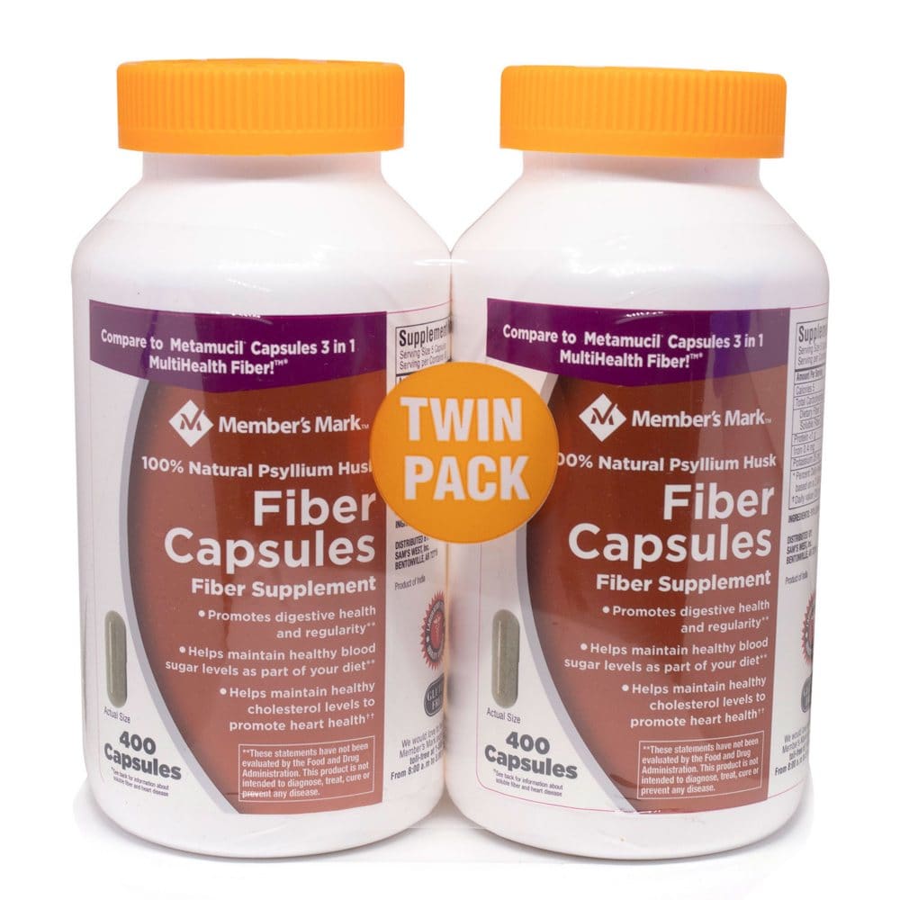 Member’s Mark Fiber Capsules 2pk - 400ct - Probiotics & Fiber - Member’s Mark