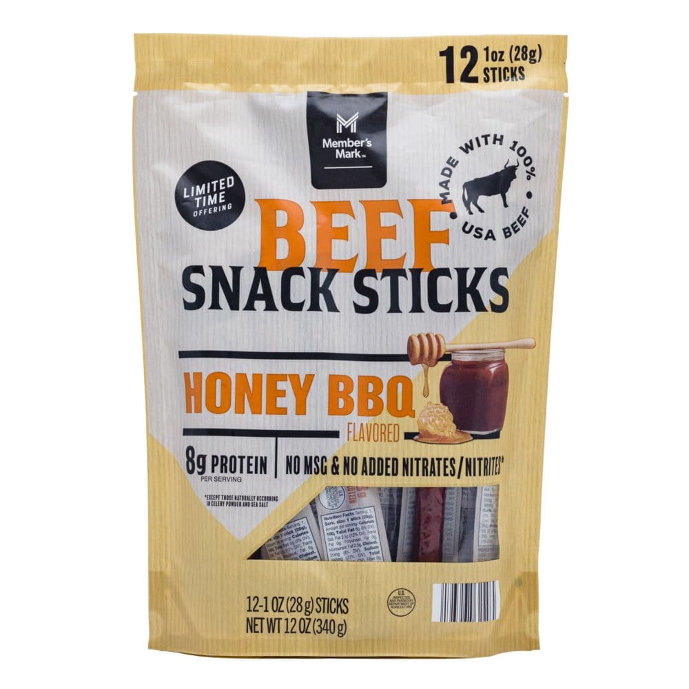 Member’s Mark Honey BBQ Beef Snack Sticks (1 oz. 12 pk.) - Jerky & Meat Snacks - Member’s Mark