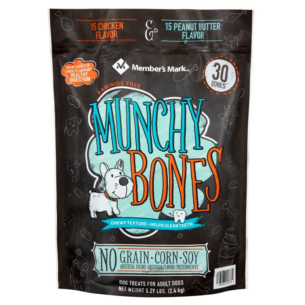 Member’s Mark Munchy Bones Dog Treats for Adult Dogs (5.29 lb.) - Dog Food & Treats - Member’s Mark