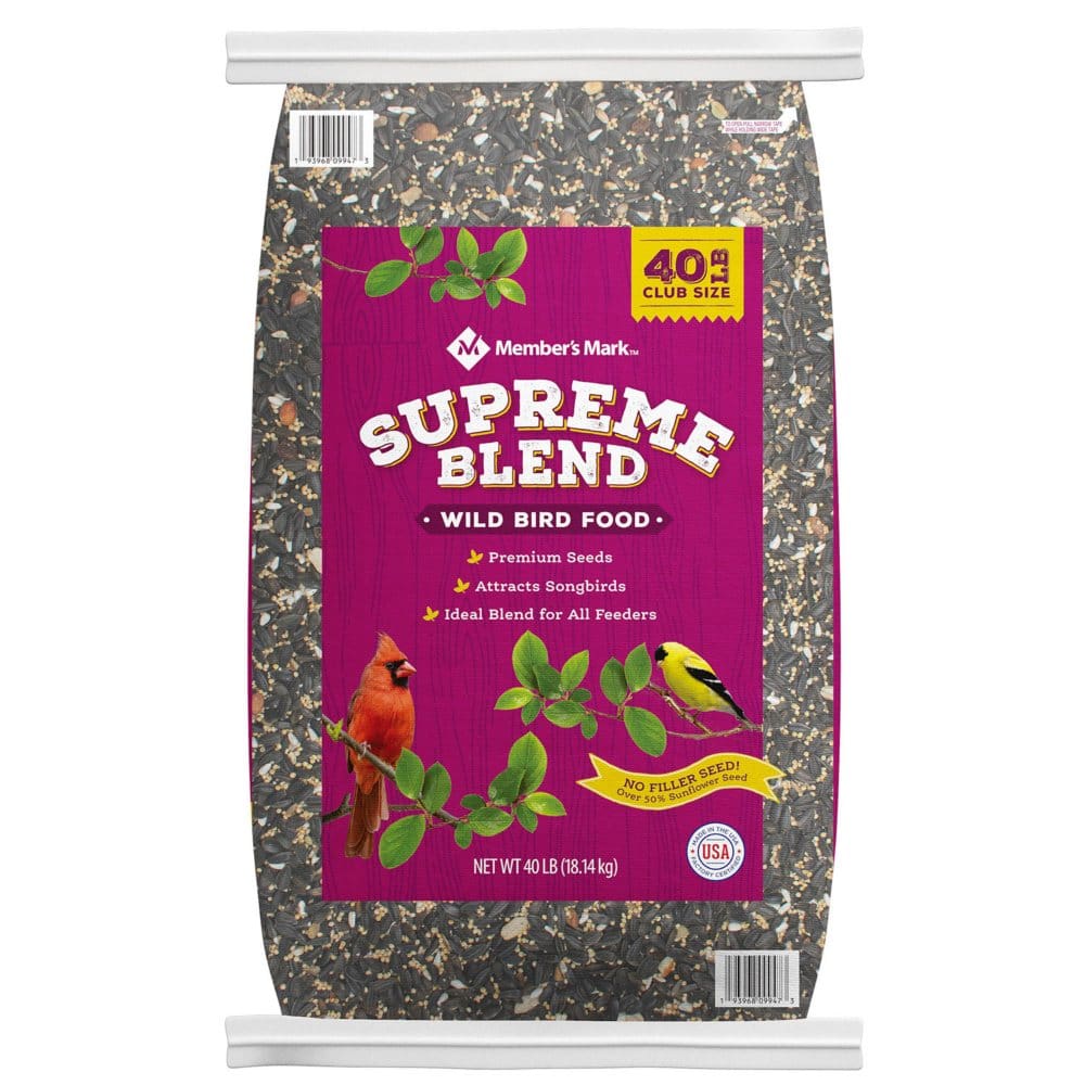 Member’s Mark Supreme Blend Wild Bird Food 40 lbs. - Bird Feeders & Supplies - Member’s Mark