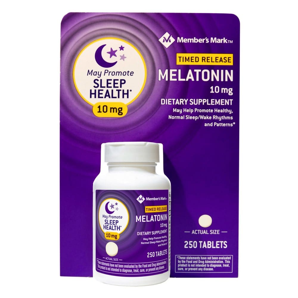 Member’s Mark Timed Release Melatonin 10mg (250 ct.) - Sleep Aids - Member’s Mark