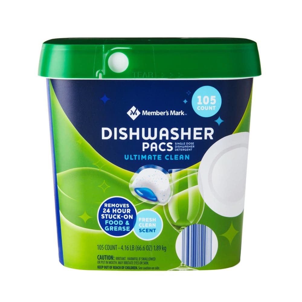 Member’s Mark Ultimate Clean Automatic Dishwasher Pacs Fresh Clean Scent (105 ct.) - Cleaning Supplies - Member’s Mark