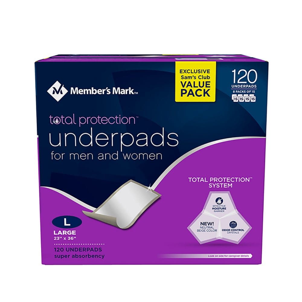 Member’s Mark Underpads for Men and Women 23 x 36 (120 ct.) - Incontinence Aids - Member’s Mark