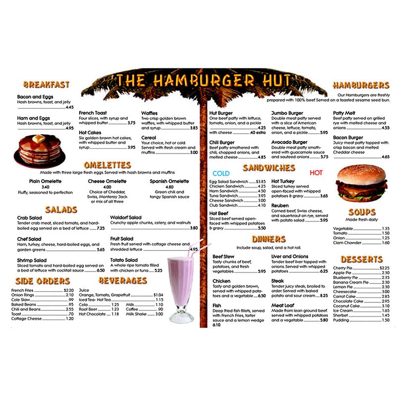 Menu Math Hamburger Hut Extra Menus 6 (Pack of 8) - Money - Remedia Publications