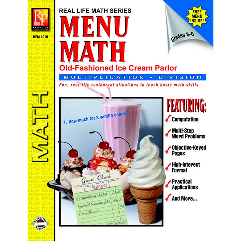 Menu Math Ice Cream Parlor Book-2 Multi (Pack of 3) - Money - Remedia Publications