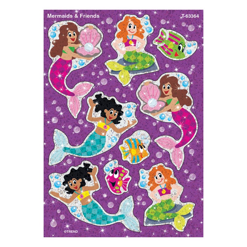 Mermaids & Friends Sparkle Stickers 18 Ct (Pack of 12) - Stickers - Trend Enterprises Inc.