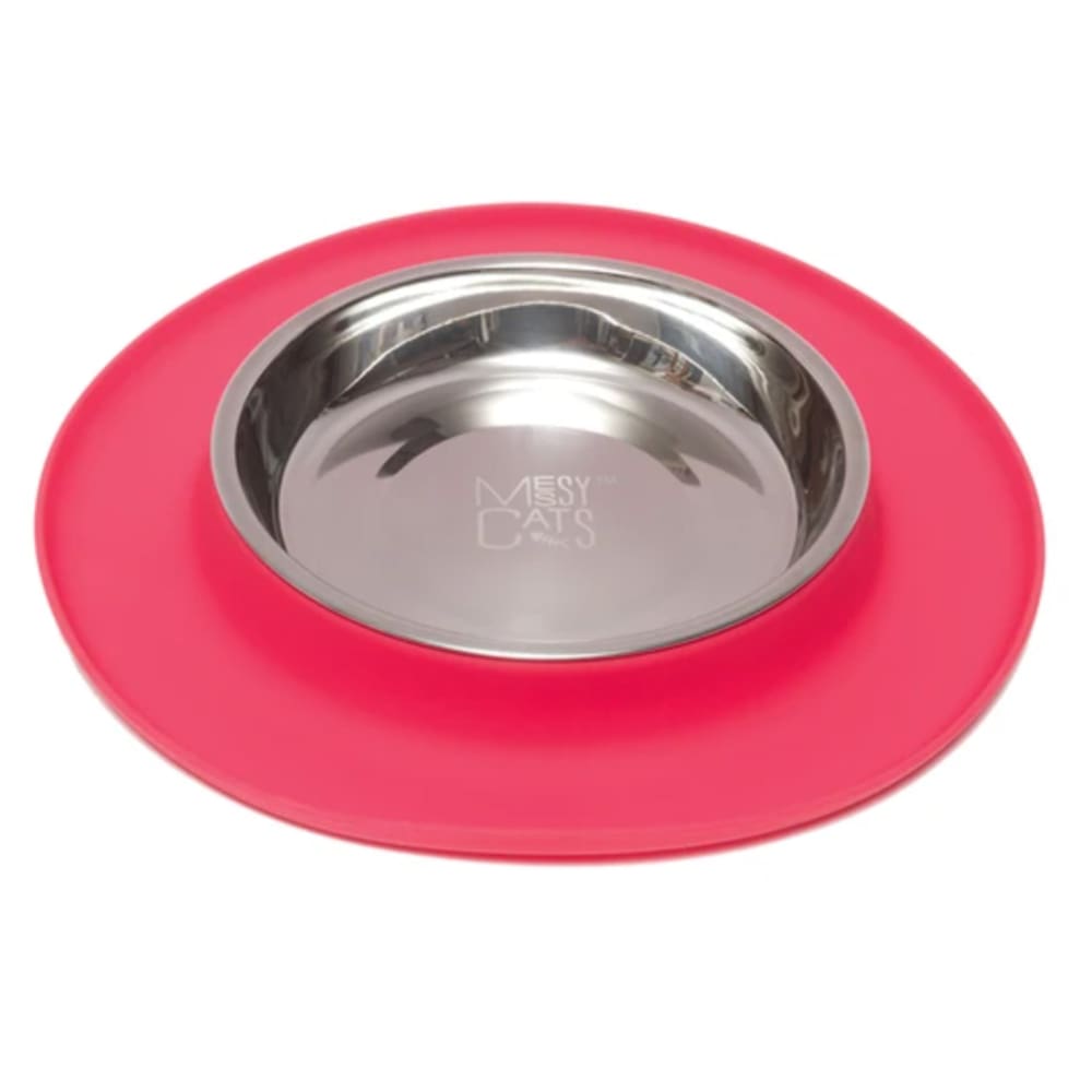 Messy Mutts Cat Feeder Silicone Red - Pet Supplies - Messy Mutts