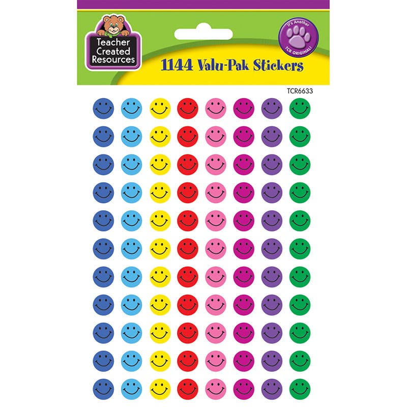 Mini Happy Face Valu-Pak Stickers (Pack of 10) - Stickers - Teacher Created Resources