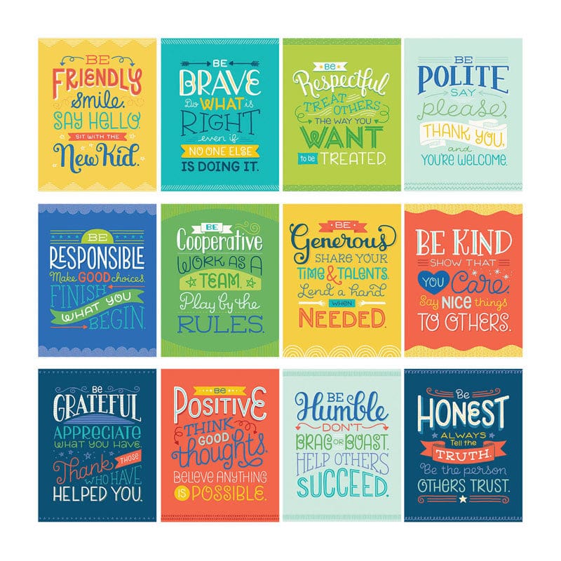 Mini Posters Postive Charctr Traits (Pack of 6) - Motivational - Carson Dellosa Education