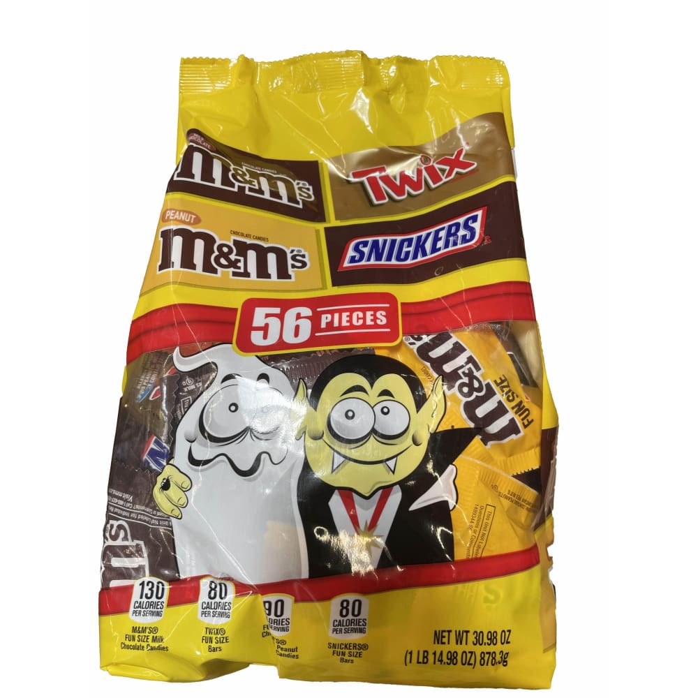 Mars Wrigley Variety M&M's, Snickers & Twix Milk Chocolate Halloween Candy - 56 Ct Bulk Bag