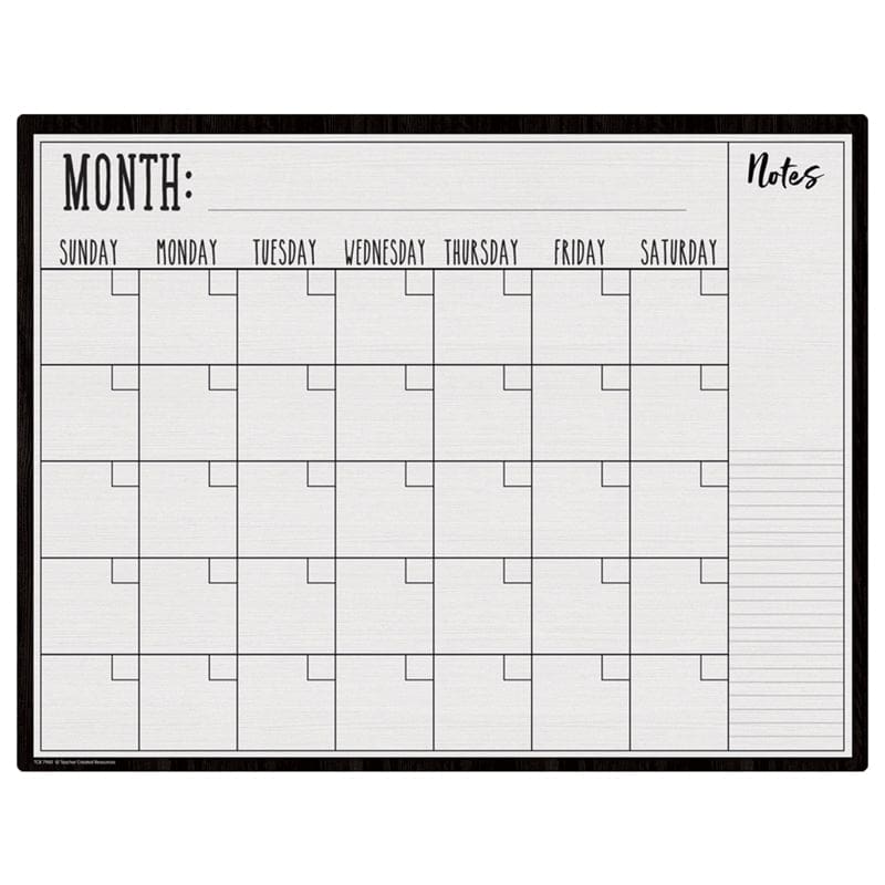 Modern Farmhouse Calendar Write-On Wipe-Off Chart (Pack of 10) - Classroom Theme - Teacher Created Resources