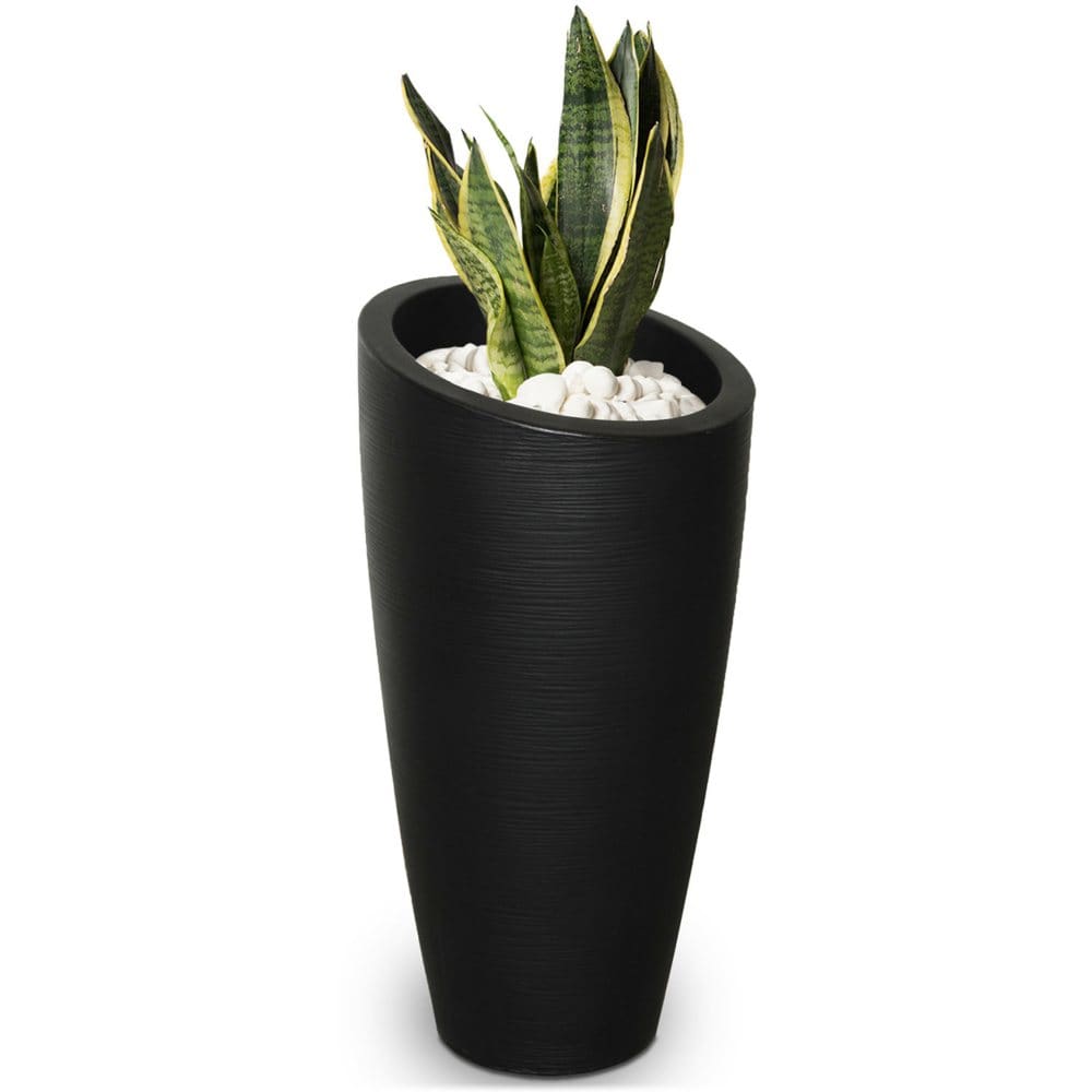 Modesto Tall Planter 2 Pack (Black) - Flower Beds & Planters - Modesto