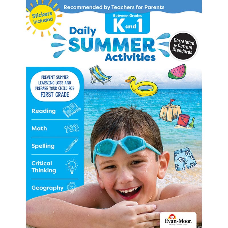 Moving From K To 1St Grade Daily Summer Activities (Pack of 8) - Skill Builders - Evan-moor