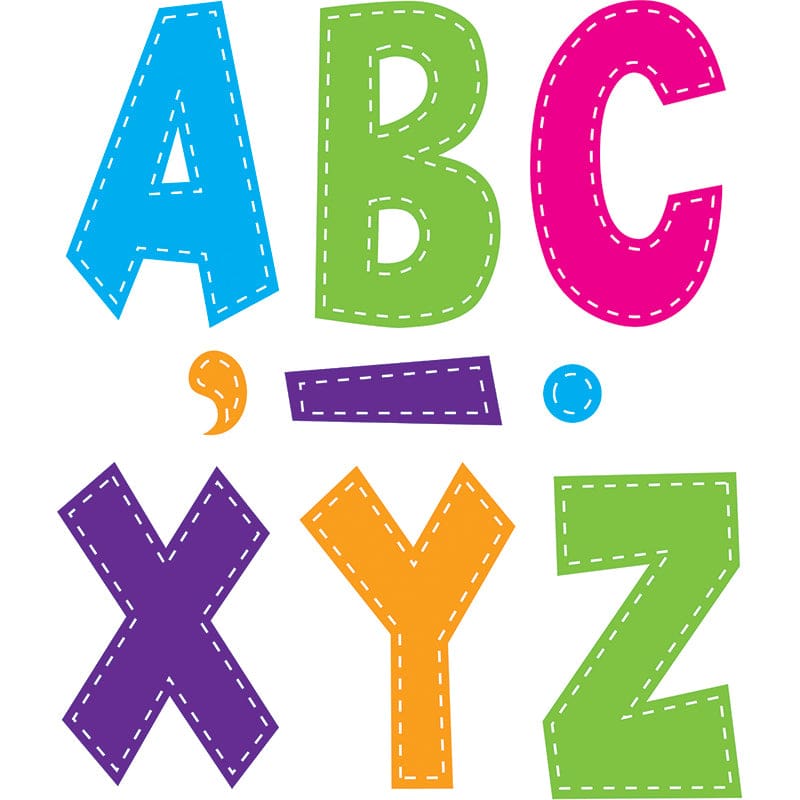 Multi Bright Stitch 7In Fun Font Letters (Pack of 3) - Letters - Teacher Created Resources