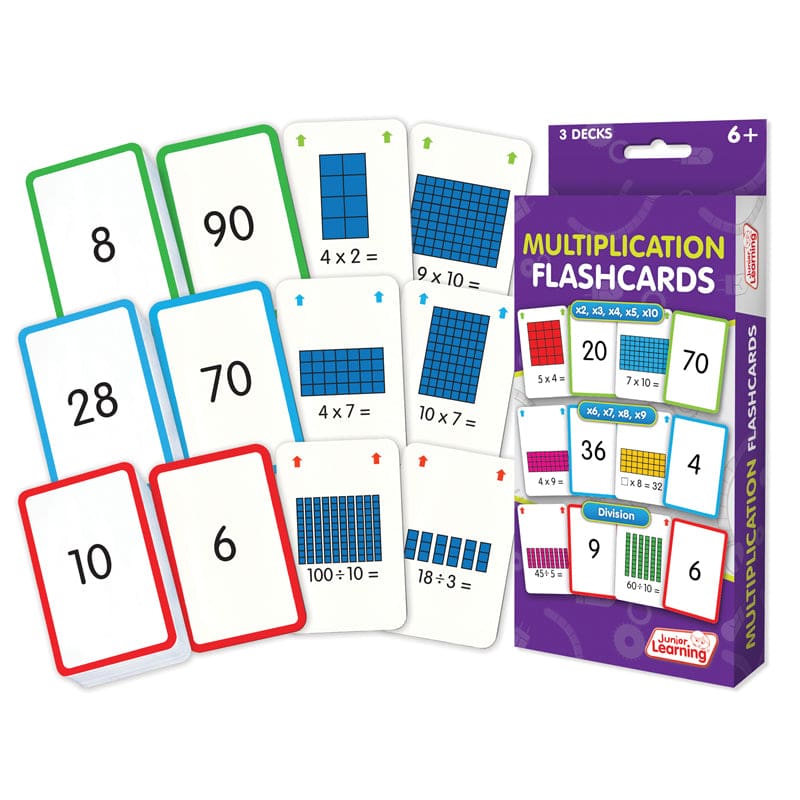 Multiplication Flash Cards (Pack of 6) - Flash Cards - Junior Learning