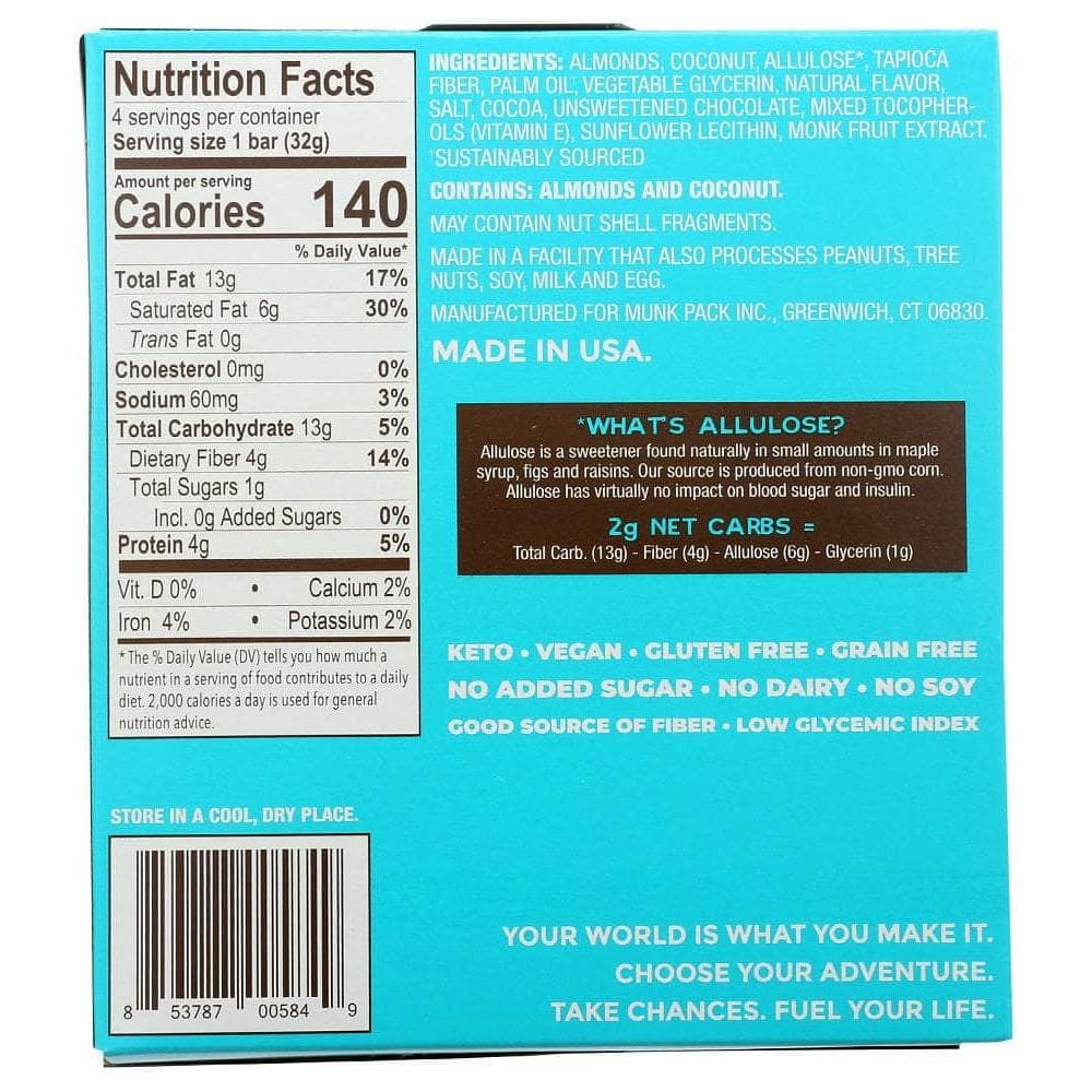 Munk Pack Munk Pack Coconut Cocoa Chip Keto Granola Bar 4 Pack, 4.51 oz