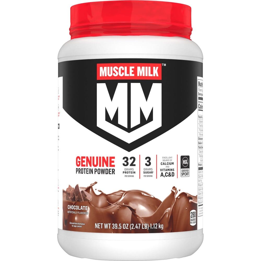 Muscle Milk Genuine Protein Powder Chocolate (39.5 oz.) - Diet Nutrition & Protein - Muscle Milk