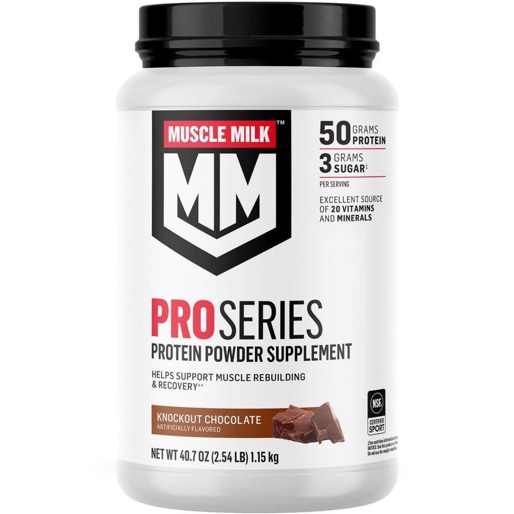 Muscle Milk Pro Series Protein Powder Supplement Knockout Chocolate (40.7 oz.) - Diet Nutrition & Protein - Muscle Milk